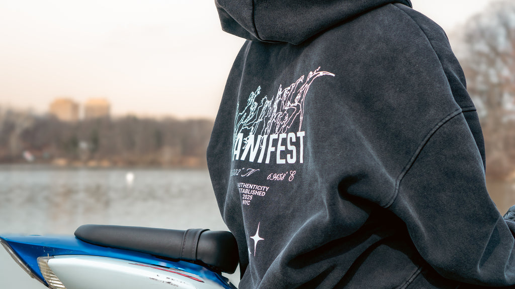 MANIFEST STAR Snow Washed Zip Fleece Hoodie