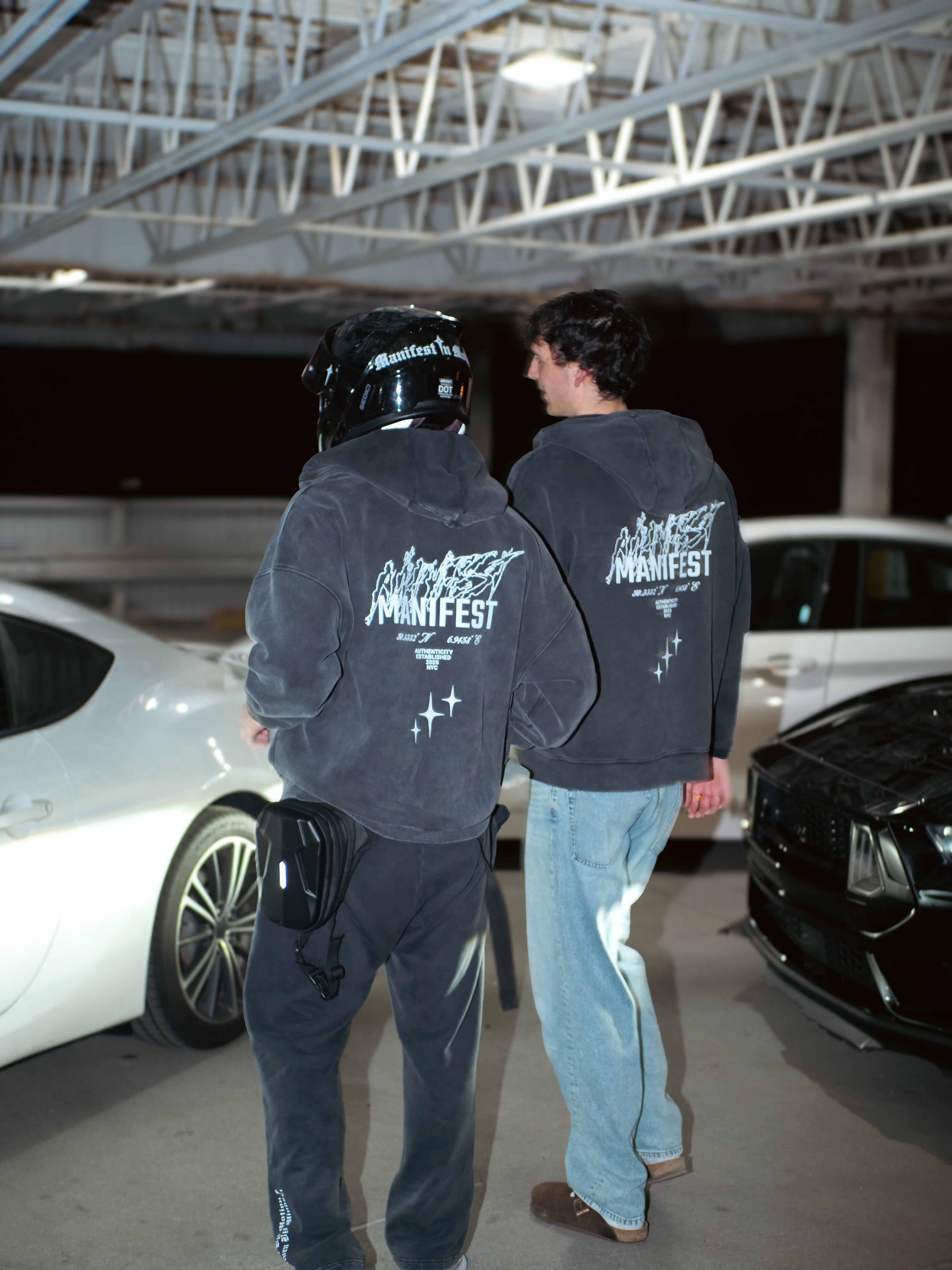 MANIFEST STAR Snow Washed Zip Fleece Hoodie